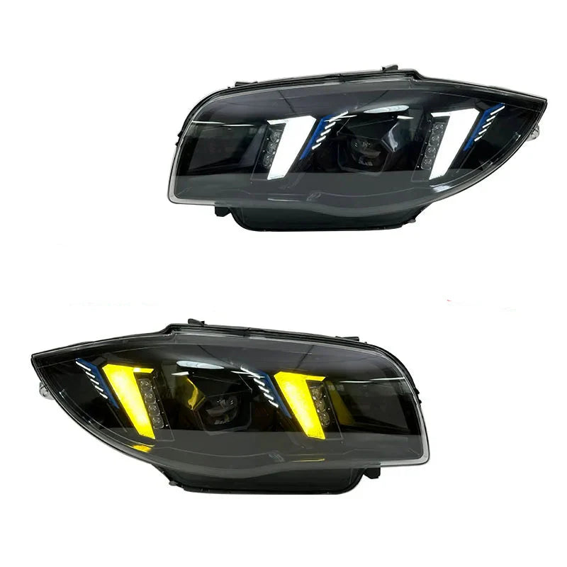 BMW 1 Series E87 Snake Eye Laser LED Headlight Assembly with Dual-Color DRL (Yellow / White) 2004 - 2011 (116i / 118i / 120i / 125i)