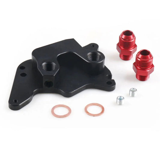 MINI Cooper S Supercharger R56 Aluminum Oil Filter / Oil Cooler Fitting Adapter with AN10 Fittings