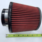 SPDZ1 High-Flow Performance Intake Filter – 3" Inlet, Pre-Oiled, Black Wrinkle w/ Red Media (Universal)