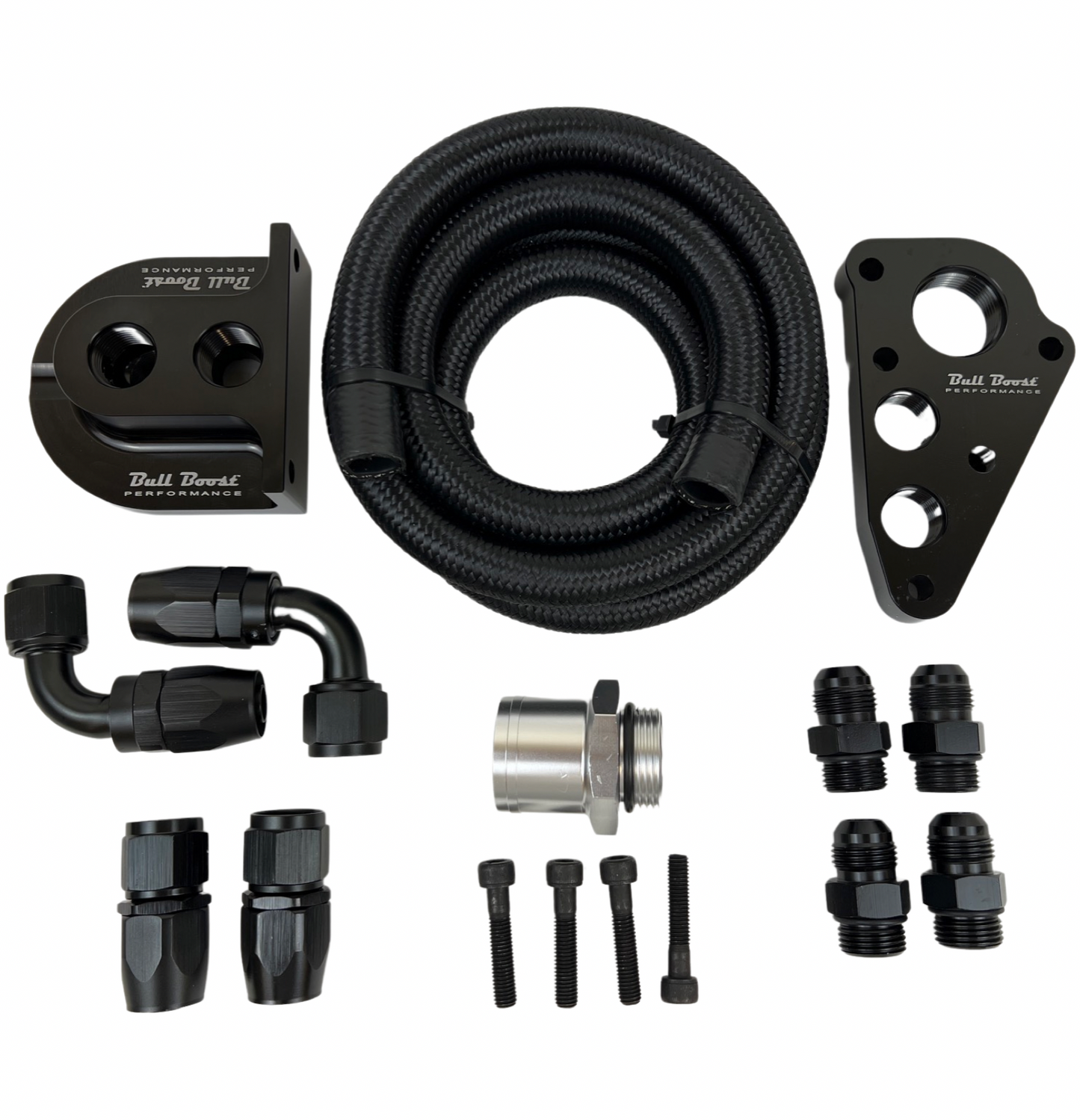 For Ford 4.6 / 5.4 Billet Oil Filter Relocation Kit Mustang GT / F150 Adapters