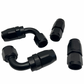 4Pcs 90° 0Degree Swivel Hose Line End Fitting Adaptor Fuel Oil AN10 10AN Black