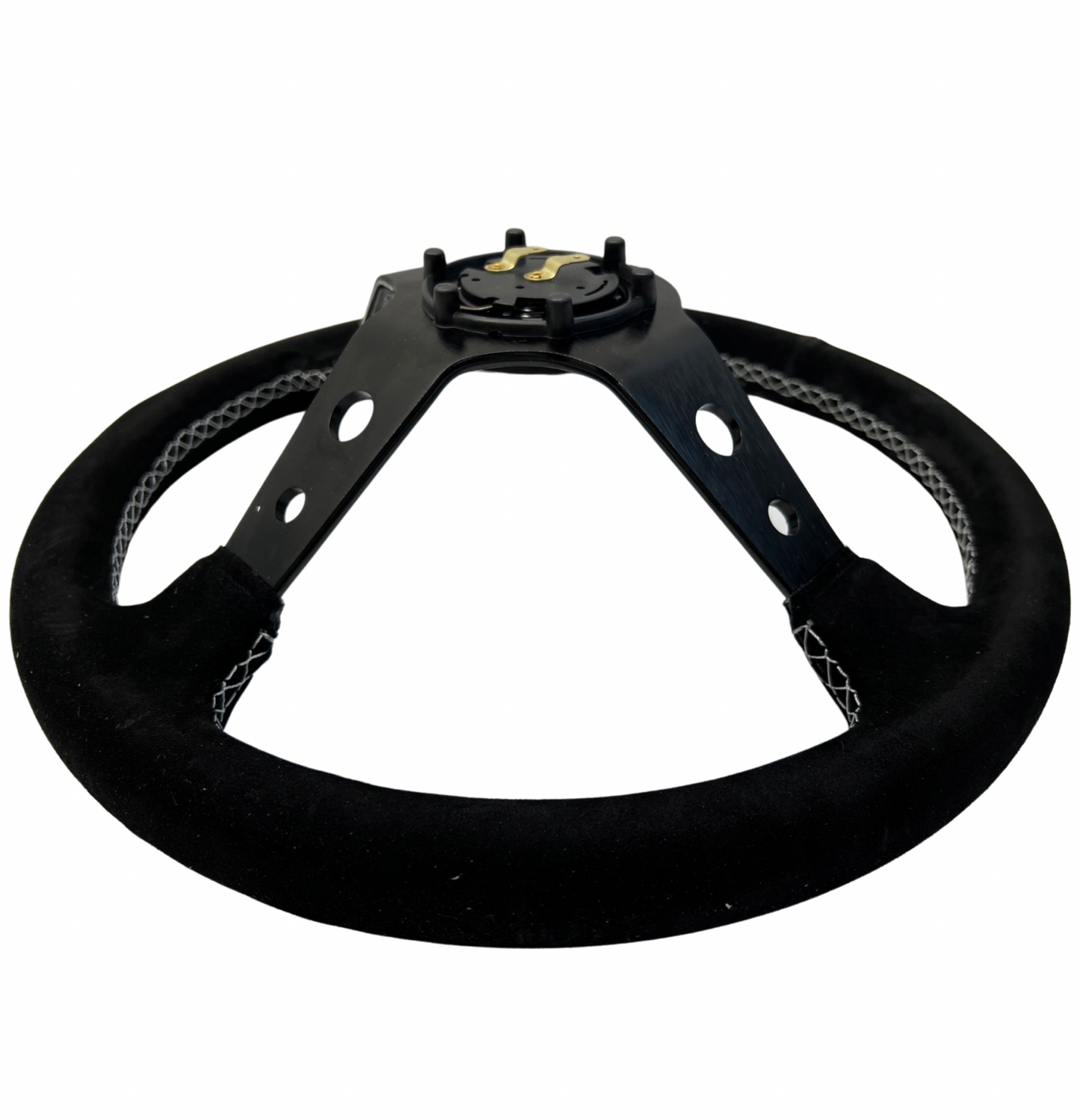 Infiniti G35 G37 Suede 3"Deep Dish Steering Wheel + Quick Release Short Hub Adapter