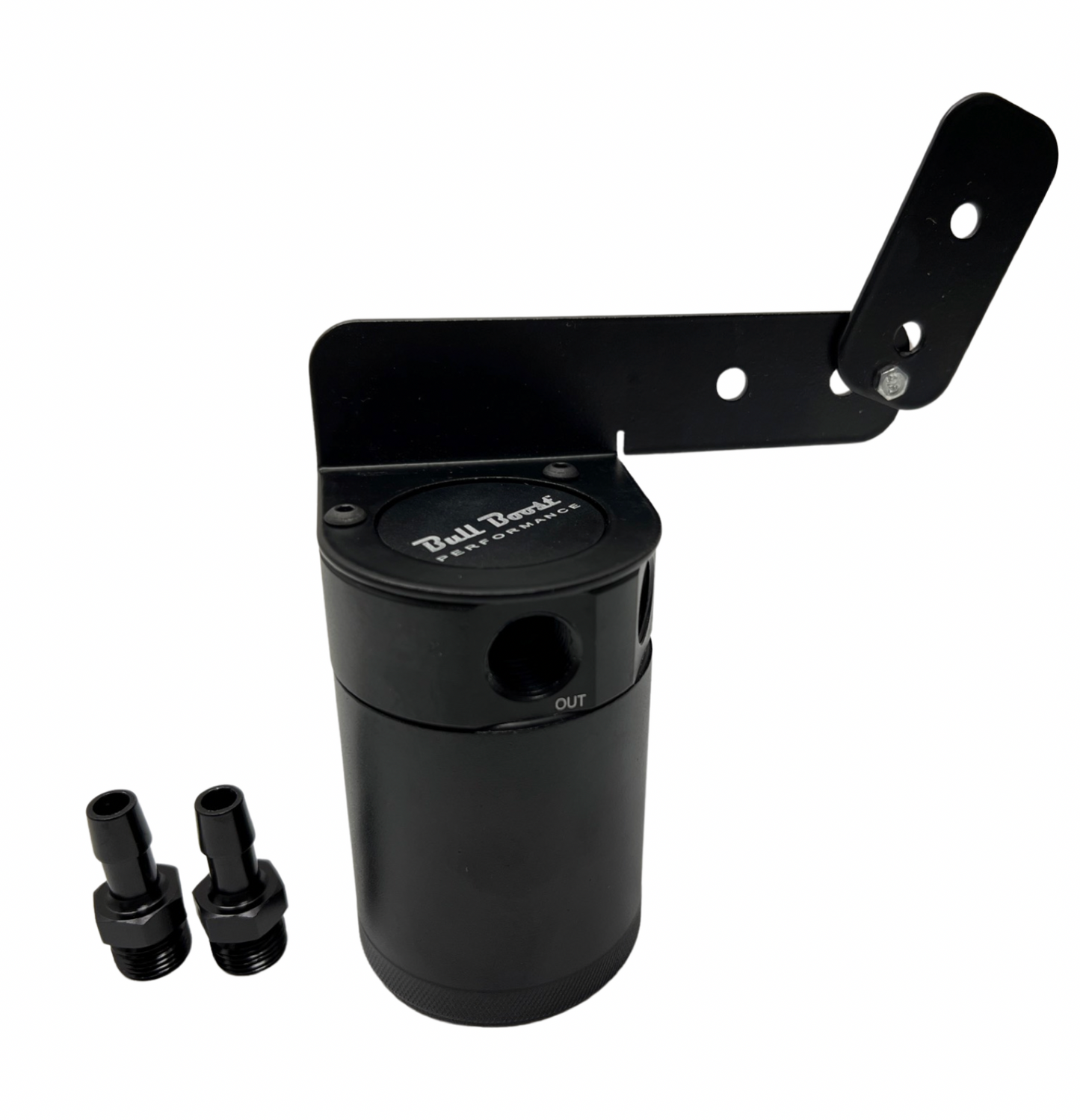Universal Performance Oil Catch Can 2 Port -8AN + Adjustable Mounting Bracket Kit Turbo V2