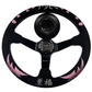 Bliss Heart Short Hub Adapter + Suede Steering Wheel For 01-06 BMW 320 325 328 330 M3 Z4 E90 Mini Cooper E46H
