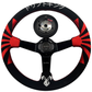 Rising Sun Deep Dish Suede Steering Wheel + Short Hub Adapter Kit For Honda Acura Civic Integra Accord Del Sol, CRX, Prelude
