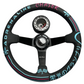 Leather 6-Bolt Deep Dish Racing Steering Wheel + Hub Adapter Boss Kit for Civic, Del Sol, Integra