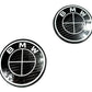 BMW Roundel Emblem Covers - Full Carbon Fiber Black and White Style V2