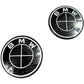 BMW Roundel Emblem Covers - Full Carbon Fiber Black and White Style V2