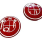 BMW Roundel Emblem Covers - Full Carbon Fiber Red and White Style