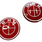 BMW Roundel Emblem Covers - Full Carbon Fiber Red and White Style