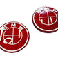 BMW Roundel Emblem Covers - Full Carbon Fiber Red and White Style