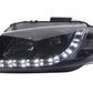 Audi A3 (8P 8PA) Black LED Headlights with Daytime Running Lights (2003-2007)