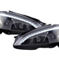 Mercedes Benz S-Class (221) Black LED Headlights with Daytime Running Lights (2005 - 2009)
