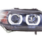 BMW 3-series E90 E91 Black U LED Headlights (2005-2012)