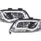 Audi A6 (C5 4B) Chrome LED Headlights with Daytime Running Lights (1997-2001) - With R87 approval