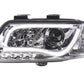 Audi A6 (C5 4B) Chrome LED Headlights with Daytime Running Lights (1997-2001) - With R87 approval