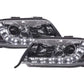 Audi A6 (C5 4B) Chrome LED Headlights with Daytime Running Lights (2001-2004)