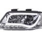 Audi A6 (C5 4B) Chrome LED Headlights with Daytime Running Lights (1997-2001)