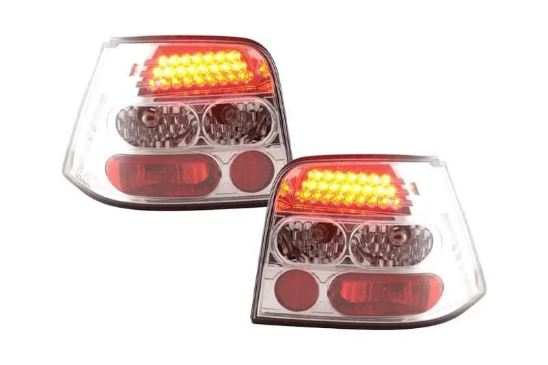 Volkswagen Golf 4 Type 1J Chrome Clear LED Taillights Set (1998 - 2002)