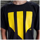 Whiteline Black Relaxed Fit T-Shirt With Our Signature Yellow