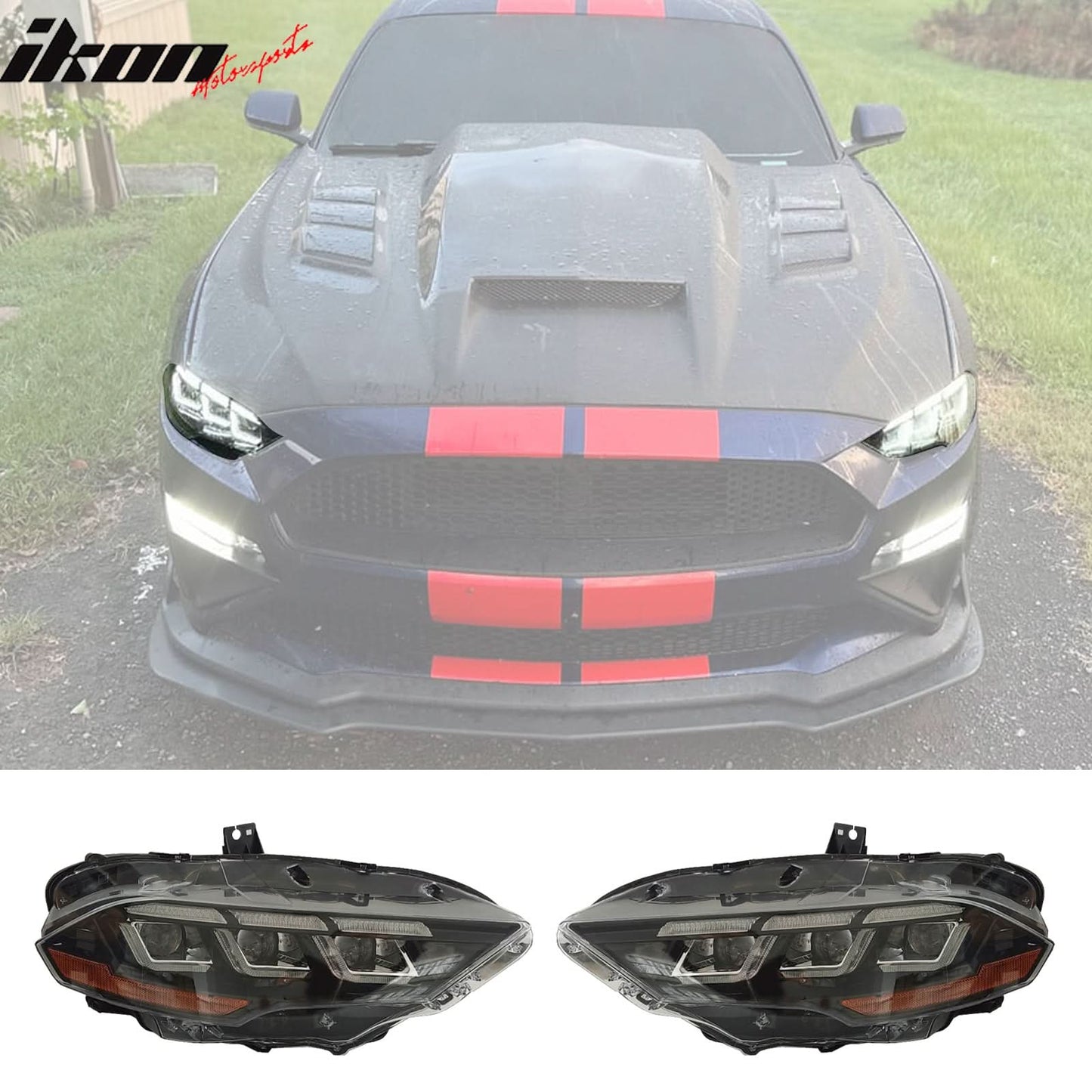 2018-2023 Ford Mustang Mach 1 Front Bumper Cover LED Grille Headlights