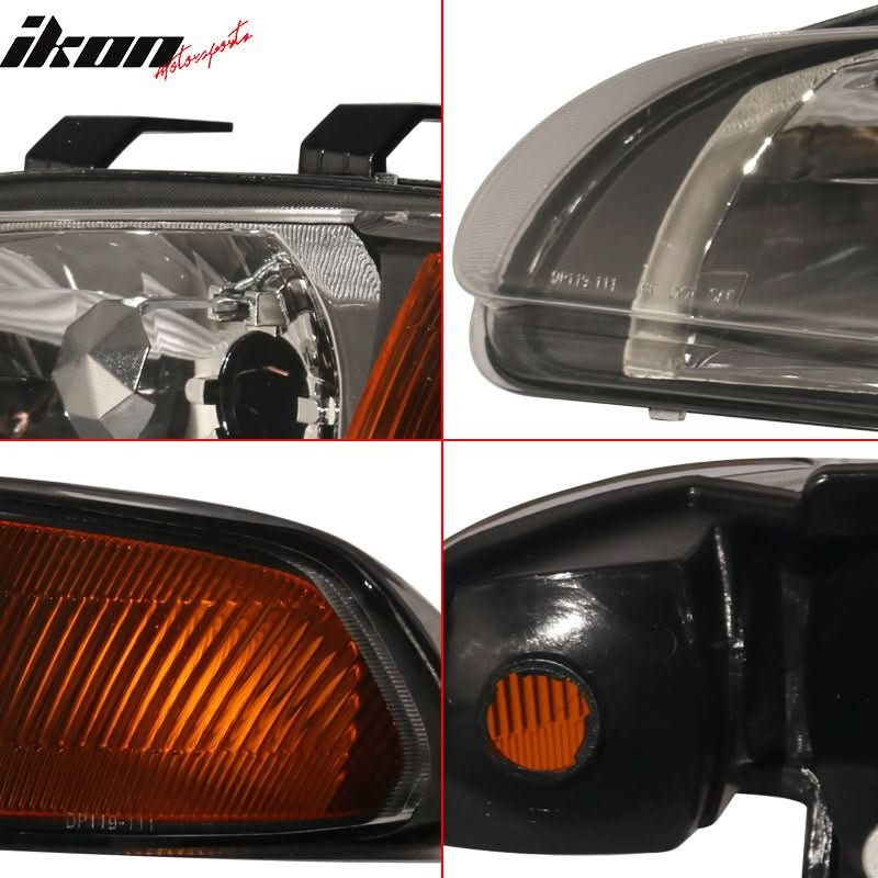1992-1995 Honda Civic Amber JDM Pair Glass Lens Driving Lamp Headlight