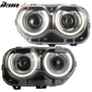 Fits 15-23 Dodge Challenger Sequential LED Halo DRL  Headlights