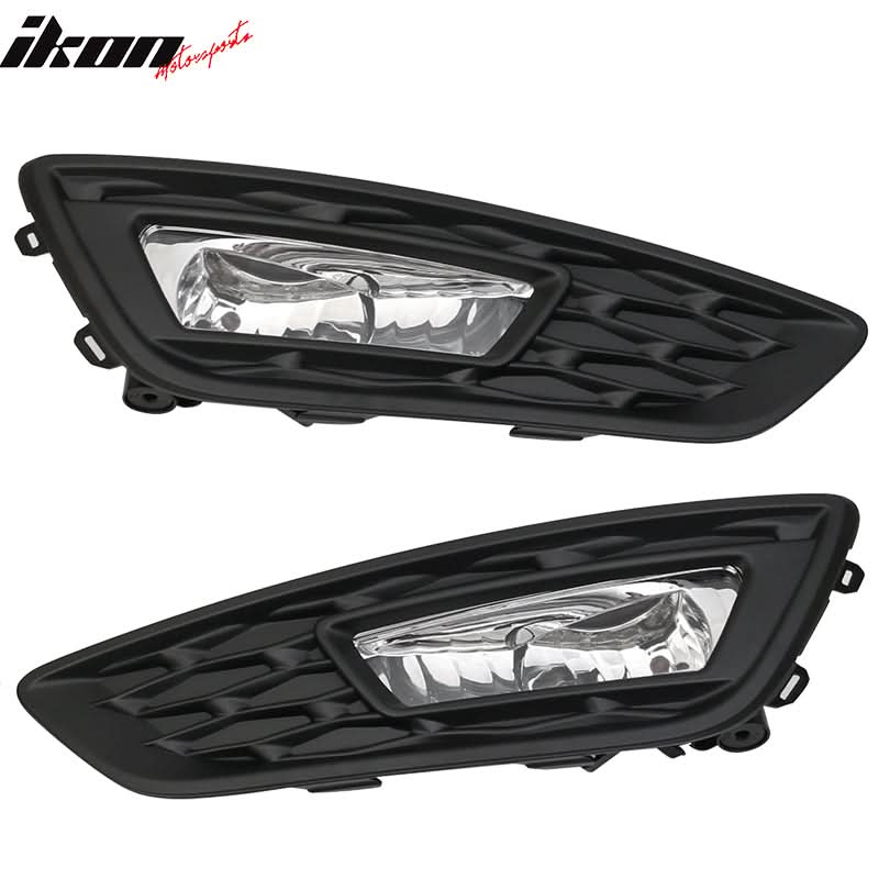 Fits 15-17 Focus Pair Front Fog Light Lamps Bezels - Sport SE Version