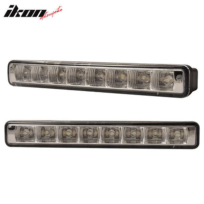 Universal DRL White LED Fog Lights w/ Amber Turn Signal Bar Lights