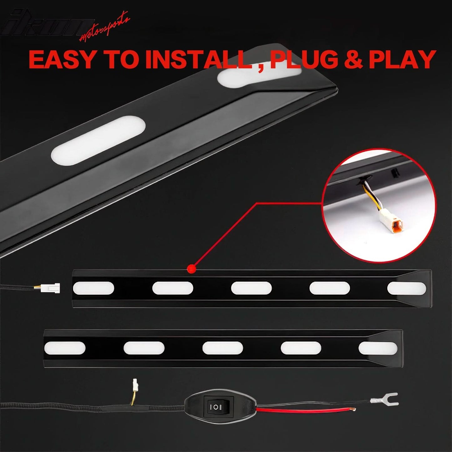 2021-2025 Ford Bronco 2/4 Door Front Bumper Grille Lights Black