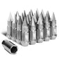 Spiked Cap Lug Nuts Set M12X1.5 80MM Aluminum 20PCS w/ Adapter