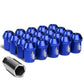 Aluminum Close-End Lug Nuts 35MM M12X1.5 20PCS with Adapter Blue