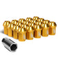 M12x1.5 Close-End Aluminum Lug Nuts 35mm Gold 20pc Set w/ Adapter
