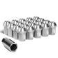 Aluminum Close-End Lug Nuts 35MM M12X1.5 20PCS w/ Adapter Silver