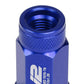 Aluminum Lug Nuts Open End 70mm M12x1.25 20pc Set with Key Blue