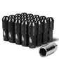 70MM Open-End Aluminum Lug Nuts M12x1.5 20PC Set with Adapter Black