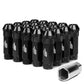Aluminum Lug Nuts Open-End 70MM M12X1.25 20PCS w/ Adapter Black