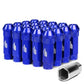 Aluminum Lug Nuts Open-End 70MM M12X1.25 20PCS with Adapter Blue