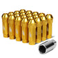 Open-End Aluminum Lug Nuts 70mm M12x1.5 Gold 20pc Set with Key