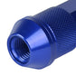 Aluminum Lug Nuts Open End 90mm M12x1.25 20pc Set with Adapter Blue
