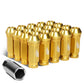Aluminum Open-End Lug Nuts 60MM M12X1.5 20PCS with Adapter Gold