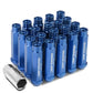 Universal Acorn Style Extended Lug Nuts M12 x 1.5 20pc Blue Aluminum