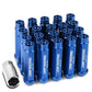 Universal Acorn Style Extended Lug Nuts M12 x 1.5 20pc Blue Aluminum