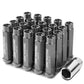 M12 x 1.5 Extended Acorn Lug Nuts 90mm Gun Metal Aluminum 20pc