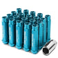 Universal Aluminum M12x1.5 Acorn Lug Nuts Extended Open End Light Blue 20pc