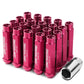 Aluminum Acorn Style Extended Lug Nuts M12x1.5 Pink 20pc Set
