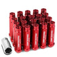 M12 x 1.5 Aluminum Acorn Lug Nuts 90mm Extended Open End Red 20pc