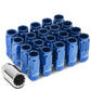 Acorn Style Aluminum Lug Nuts M12 x 1.25 50mm Blue 16 Pcs + 4 Locks