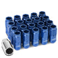 Acorn Style Aluminum Lug Nuts M12 x 1.25 50mm Blue 16 Pcs + 4 Locks