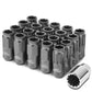 M12 x 1.25 Acorn Style Lug Nuts 16pc + 4 Locks Gun Metal Aluminum